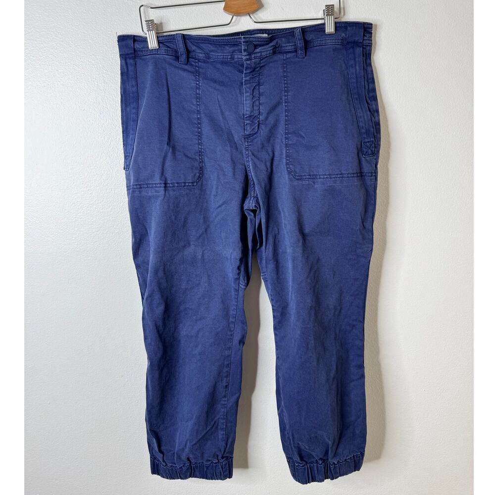 Anthropologie Plus 16P Navy Blue Cotton Tencel Canvas Utility Jogger Pants